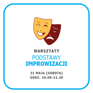 Grafika promująca warsztaty PODSTAWY IMPROWIZACJI.